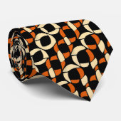 geel Oranje kettingpatroon Stropdas (Opgerold)