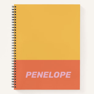 Geel Oranje kleurenblok Moderne Gepersonaliseerde  Notitieboek