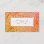 Geel Oranje meisje met glitter maakt artiest Visitekaartje (Achterkant)