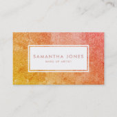 Geel Oranje meisje met glitter maakt artiest Visitekaartje (Voorkant)
