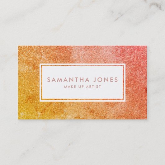 Geel Oranje meisje met glitter maakt artiest Visitekaartje (Voorkant)