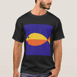Geel Oranje Monochroom Vis T-shirt