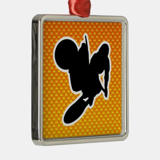 Geel Oranje Motocross Whip Metalen Ornament (Rechts)