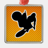 Geel Oranje Motocross Whip Metalen Ornament (Voorkant)