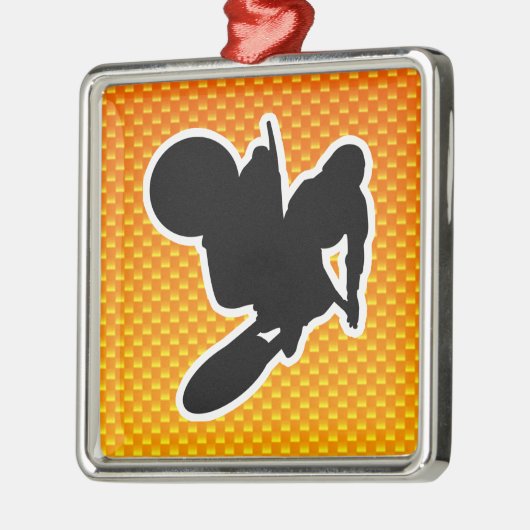 Geel Oranje Motocross Whip Metalen Ornament (Links)