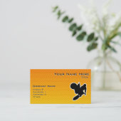 Geel Oranje Motocross Whip Visitekaartje (Staand voorkant)