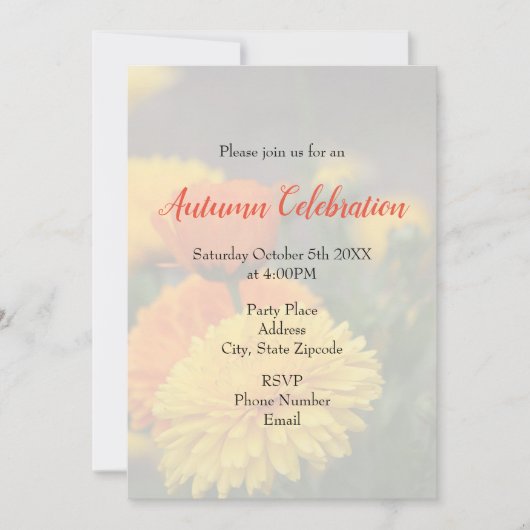 Geel Oranje Mums Kaart (Voorkant)