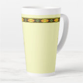 Geel Oranje Naadloos Ontwerp Latte Mok (Rechterhoek)