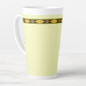 Geel Oranje Naadloos Ontwerp Latte Mok (Linkerhoek)