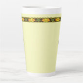 Geel Oranje Naadloos Ontwerp Latte Mok (Voorkant)