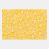 Geel Oranje ontwerp van Floral Paisley Modern Unie Inpakpapier Vel (Voorkant 3)