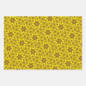 Geel Oranje ontwerp van Floral Paisley Modern Unie Inpakpapier Vel (Voorkant 2)