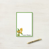 Geel Oranje orchidee bloem Post-it notities Post-it® Notes (Op bureau)
