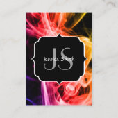 Geel Oranje Paars Abstract Rookmonogram Visitekaartje (Achterkant)