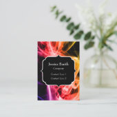 Geel Oranje Paars Abstract Rookmonogram Visitekaartje (Staand voorkant)