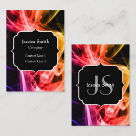 Geel Oranje Paars Abstract Rookmonogram Visitekaartje