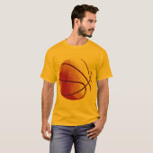 Geel Oranje Pop Kunstbaskbal T-shirt (Voorkant volledig)
