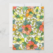 Geel Oranje Retro Vintage Bloemige Huis Verwarming (Achterkant)