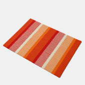 Geel Oranje rode strepenpatroon Deurmat (Schuin)