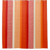 Geel Oranje rode strepenpatroon Douchegordijn (Voorkant)