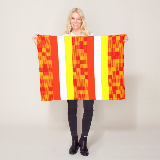 Geel Oranje Rood Blanket Fleece Deken (In situ)