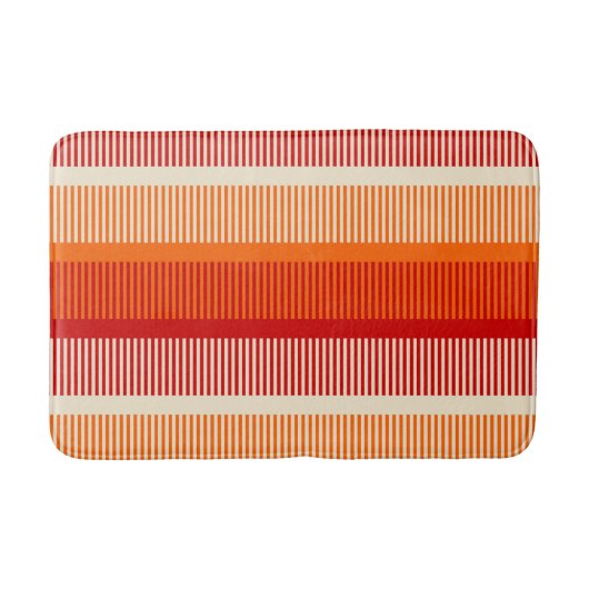 Geel Oranje Rood Gestreept Patroon Badmat (Voorkant)