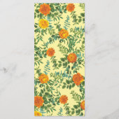 Geel Oranje Roos voor bruiloft Menu (Achterkant)