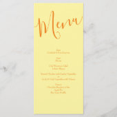 Geel Oranje Roos voor bruiloft Menu (Voorkant)