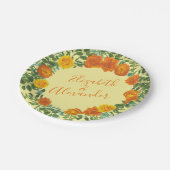 Geel Oranje Roos voor bruiloft Papieren Bordje (Gekanteld)