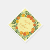 Geel Oranje Roos voor bruiloft Servet (Hoek)