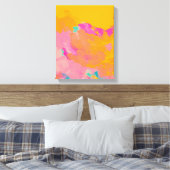 Geel Oranje Roze heldere, kleurrijke Abstracte kun Canvas Afdruk (Insitu (Slaapkamer))