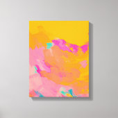 Geel Oranje Roze heldere, kleurrijke Abstracte kun Canvas Afdruk (Voorkant)