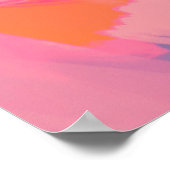 Geel Oranje Roze heldere, kleurrijke Abstracte kun Poster (Hoek)