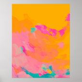 Geel Oranje Roze heldere, kleurrijke Abstracte kun Poster (Voorkant)