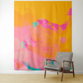 Geel Oranje Roze heldere, kleurrijke Abstracte kun Wandkleed (In situ)