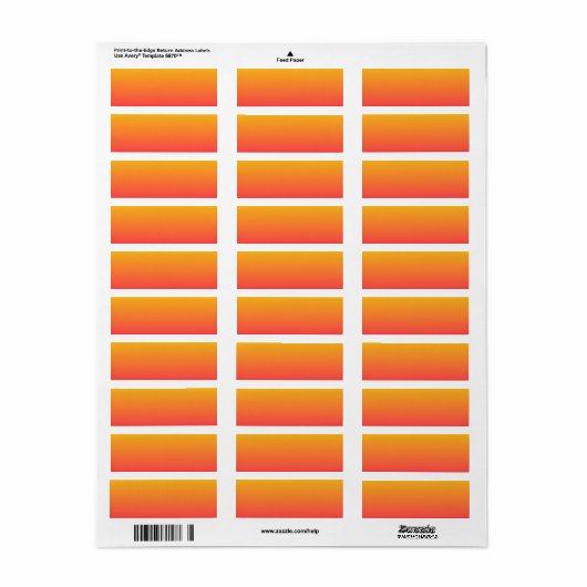 Geel Oranje Roze Ombre Etiket (Full Sheet)