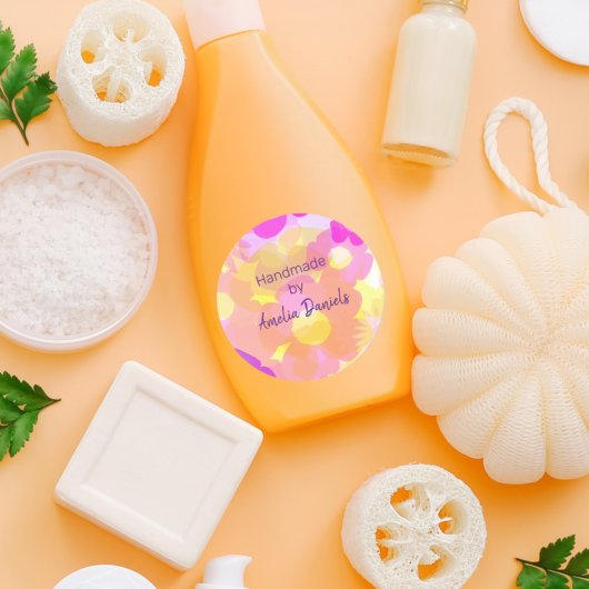 Geel Oranje roze ventiel met Sticker