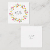 Geel, Oranje, Roze Waterverf Floral WreatNote Notitiekaartje (Voorkant / Achterkant)
