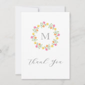 Geel, Oranje, Roze Waterverf Kreukspiegel Bedankkaart (Voorkant)