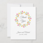 Geel, Oranje, Roze Waterverf Kreukspiegel Bedankkaart (Voorkant)