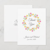 Geel, Oranje, Roze Waterverf Kreukspiegel Bedankkaart (Voorkant / Achterkant)