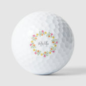 Geel, Oranje, Roze Waterverf Kreukspiegel Golfballen (Voorkant)