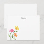 Geel, Oranje, roze Waterverf Kuifjes Notitiekaartje (Voorkant / Achterkant)