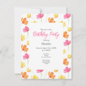 Geel Oranje roze Waterverf ventilatorpatroon Kaart (Voorkant)