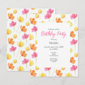 Geel Oranje roze Waterverf ventilatorpatroon Kaart (Voorkant / Achterkant)