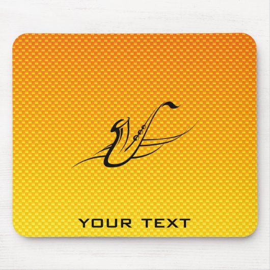 Geel Oranje saxofone Muismat (Voorkant)