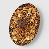 Geel Oranje Taupe Brown Hip Bohemian Bali Art Grote Klok (Hoek)