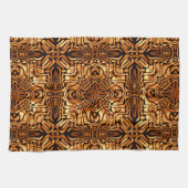 Geel Oranje Taupe Brown Hip Bohemian Bali Art Theedoek (Horizontaal)
