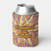 Geel Oranje Trippy Sun Design Koelbox Blikjeskoeler (Blikje Voorkant)