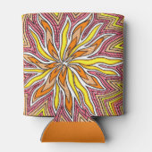 Geel Oranje Trippy Sun Design Koelbox Blikjeskoeler (Achterkant)